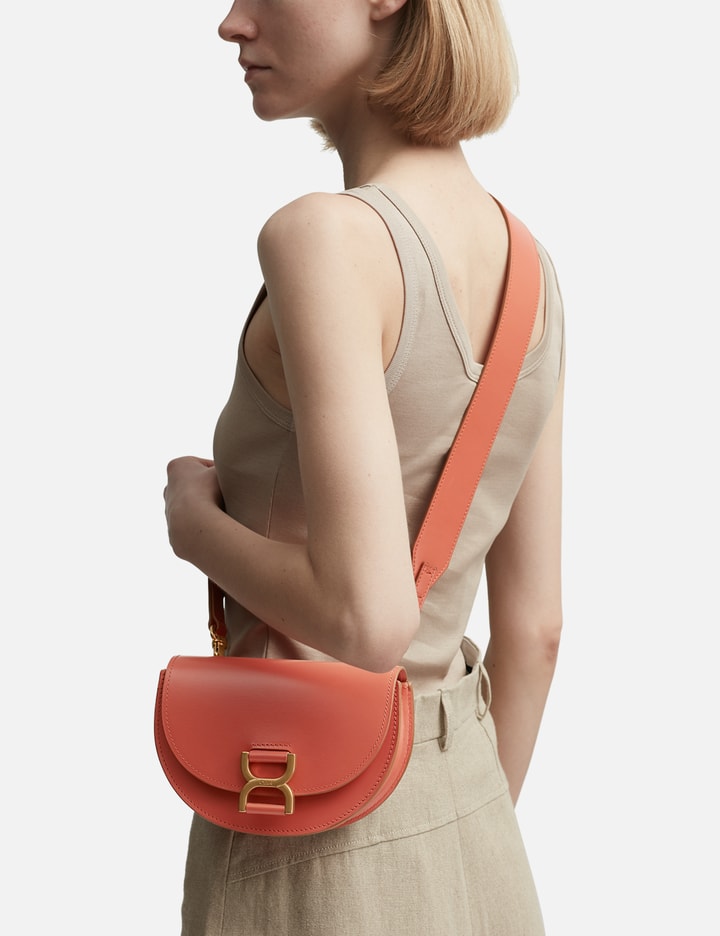 Shop Chloé Marcie Mini Flap Bag In Orange