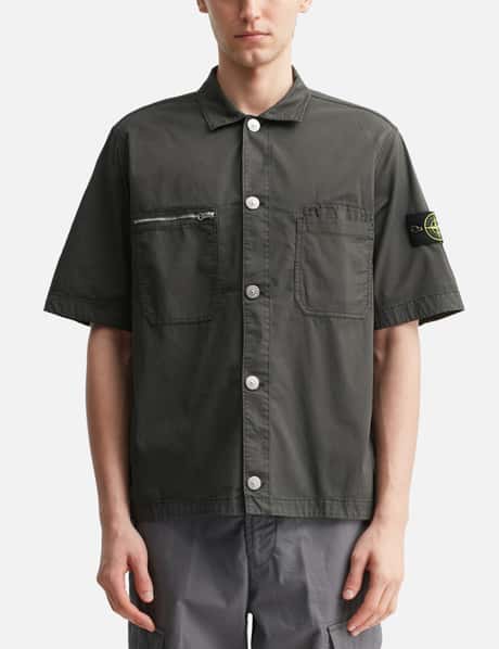 Supima® Cotton Twill Stretch-TC Short-Sleeve Overshirt view 10