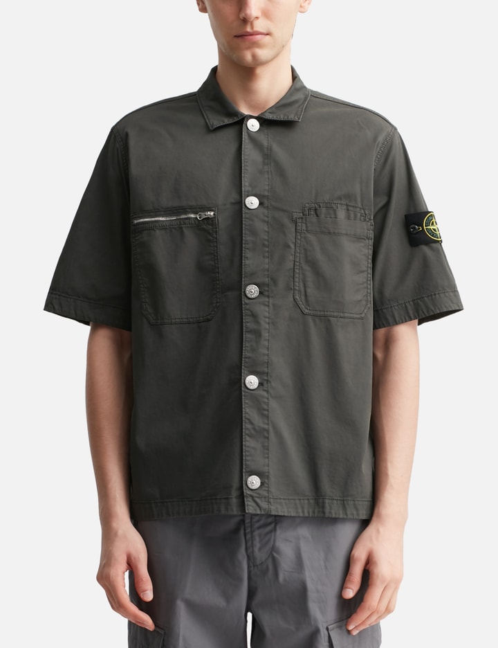 Supima® Cotton Twill Stretch-TC Short-sleeve Overshirt Placeholder Image