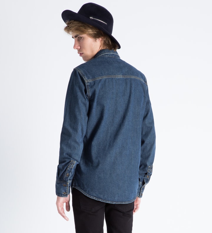 Washed Indigo Gunnar Organic Fine Slubs Denim Shirt Placeholder Image