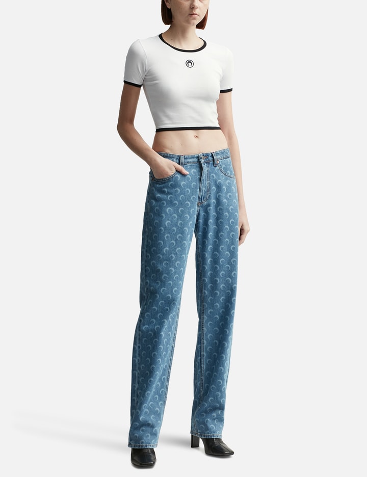 Moon Logo Ribbed Crop Top Placeholder Image