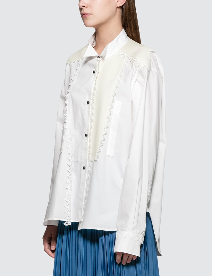Lace Trim Asymmetric Shirt Placeholder Image
