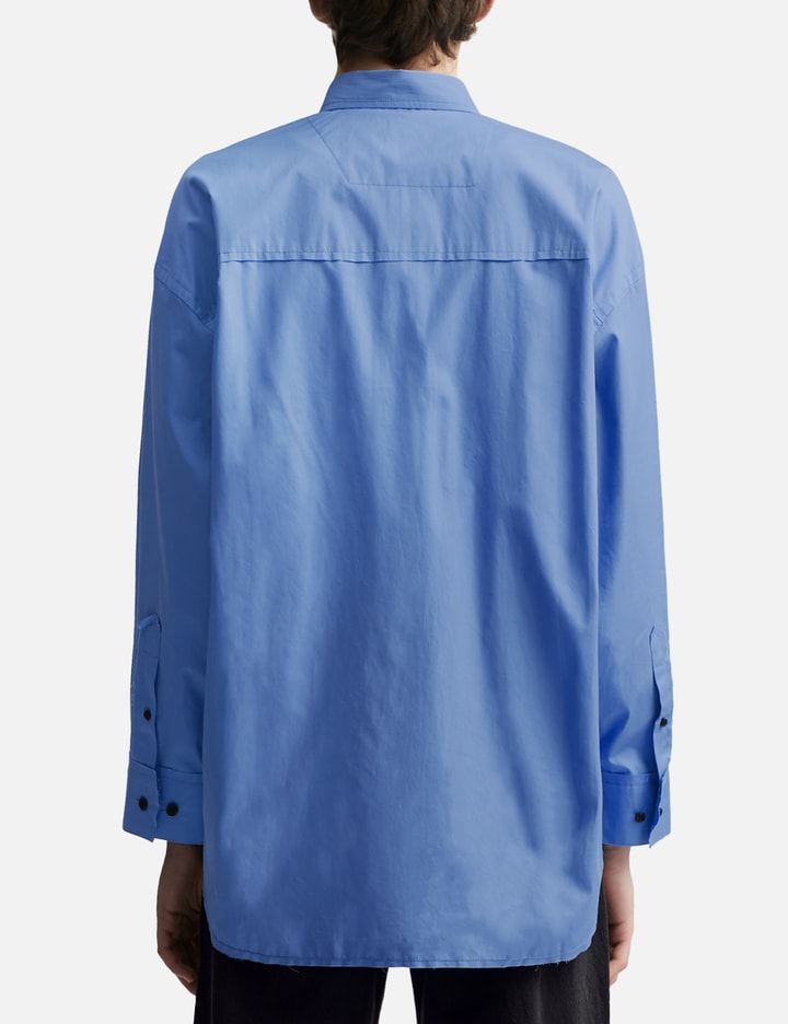 Blue Thomas Mason Poplin Raw Edges Structured Shirt Placeholder Image