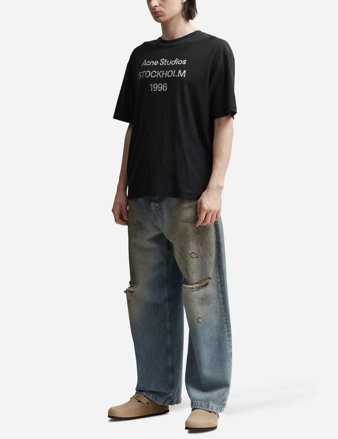 Raf Simons - Slim Fit Destroyed Jeans | HBX - Globally Curated 