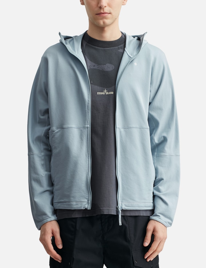 Stone Island Stretch Cotton Fleece_S.I. Stellina Zip-Up Hooded Sweatshirt