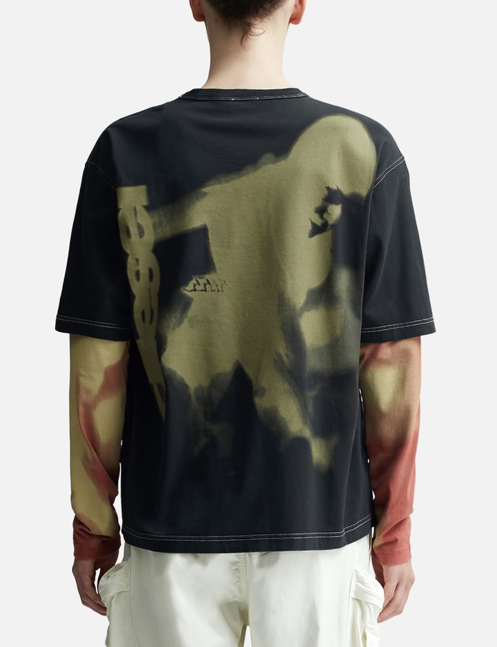 Layered-effect top with smudged print Placeholder Image