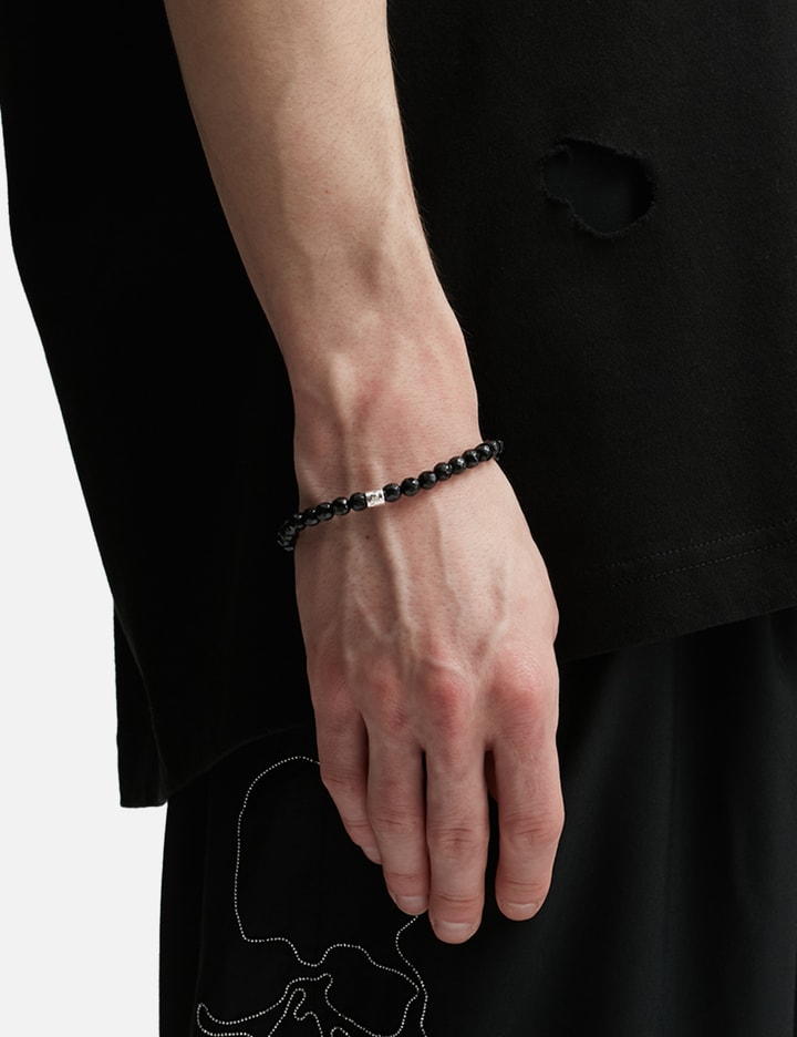 Shop Mastermind Japan Onyx Bracelet In Black