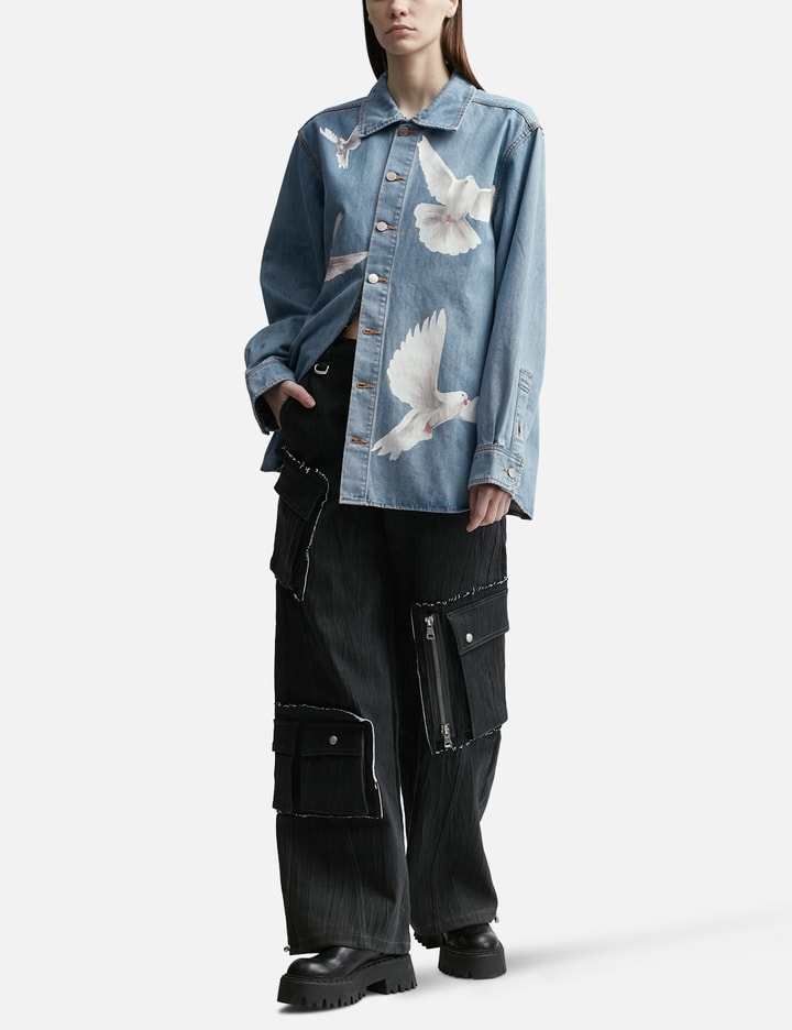 Washed Blue Freedom Birds Overshirt Placeholder Image