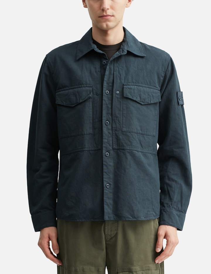 Stone Island Cotton Linen Canvas_S.I.Ghost Overshirt