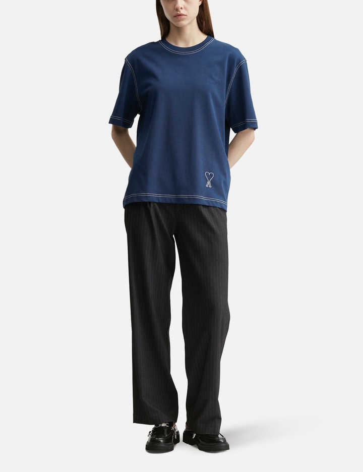 Ami Cotton Topstitching Ami De Coeur T-Shirt