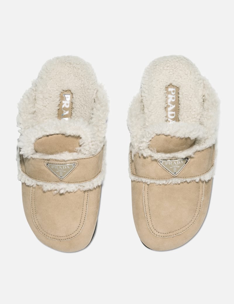 Prada - SHEARLING SLIPPERS | HBX - Globally Curated Fashion and Lifestyle  by Hypebeast