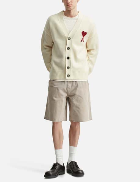 Natural Wool Cardigan With Contrasted Ami De Coeur view 14