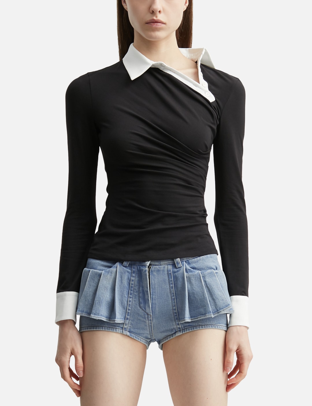 Twisted Collar Draped Jersey view 18