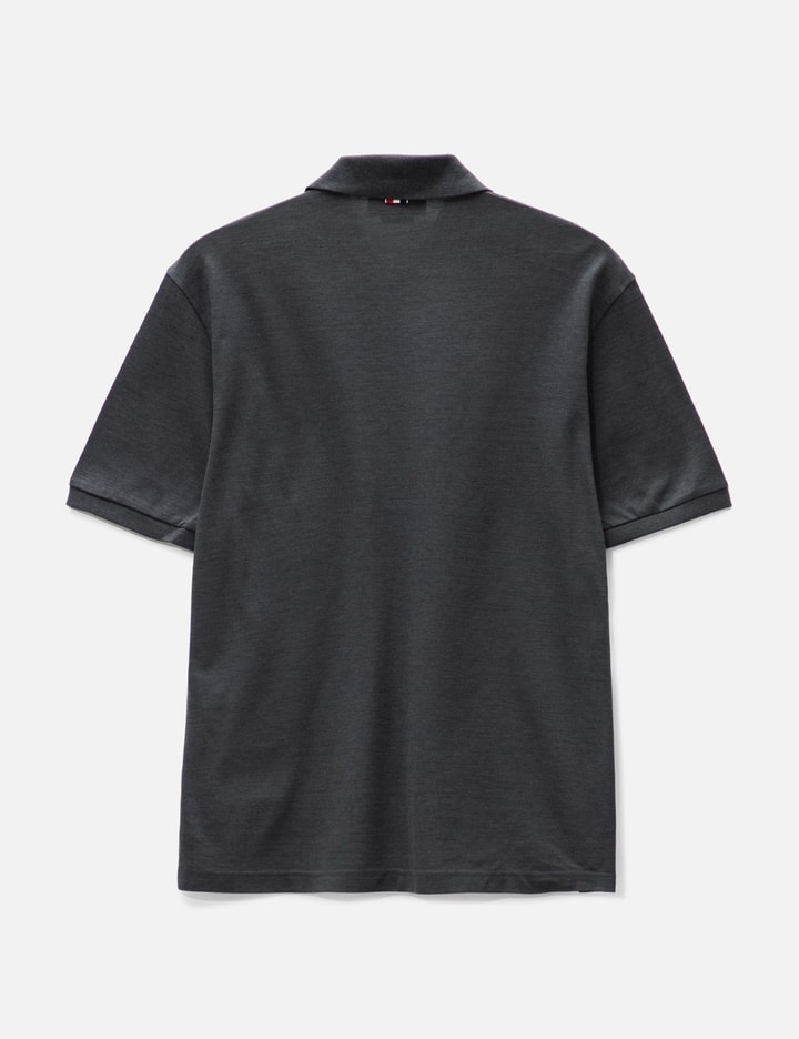 Thom Browne Collar Polo Shirt With Patch Pocket In Grey