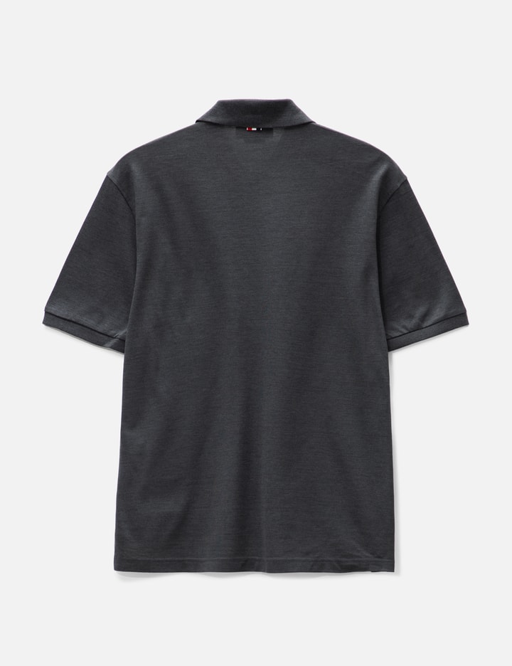 Shop Thom Browne Pique Pocket Polo In Grey