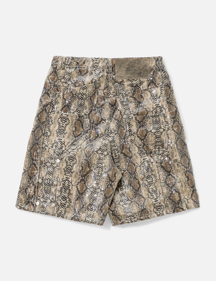 Thought We Friends Sequined Studded Jorts