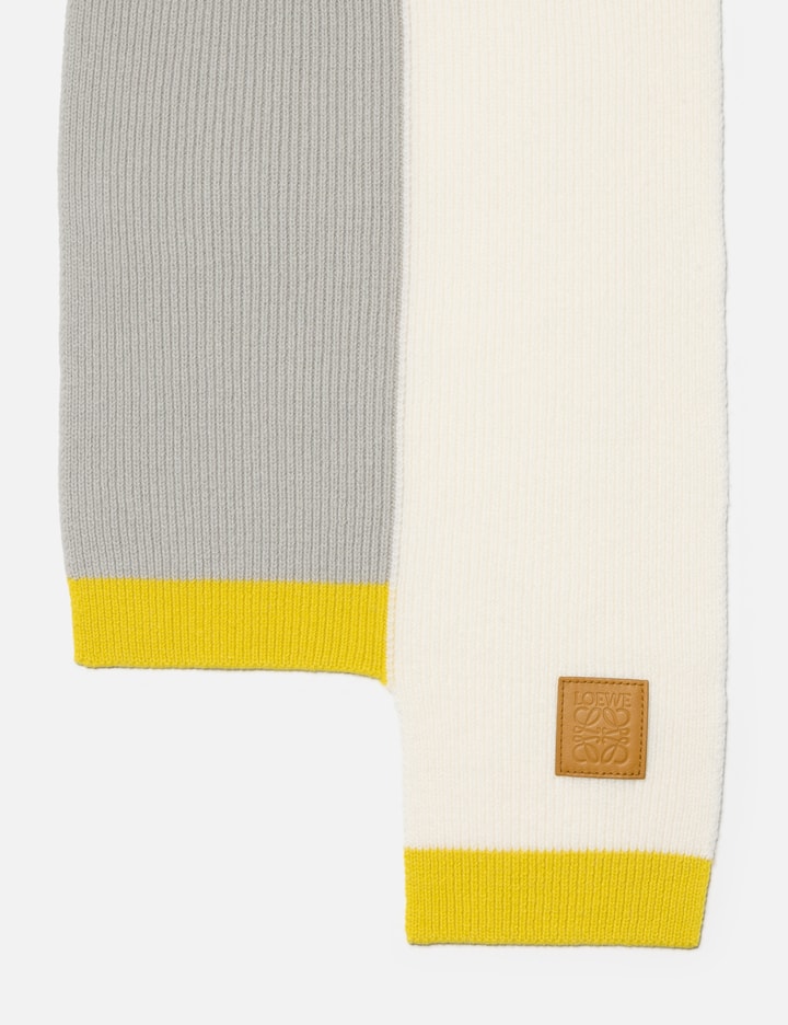 Loewe Asymmetrical Wool Scarf In Gray