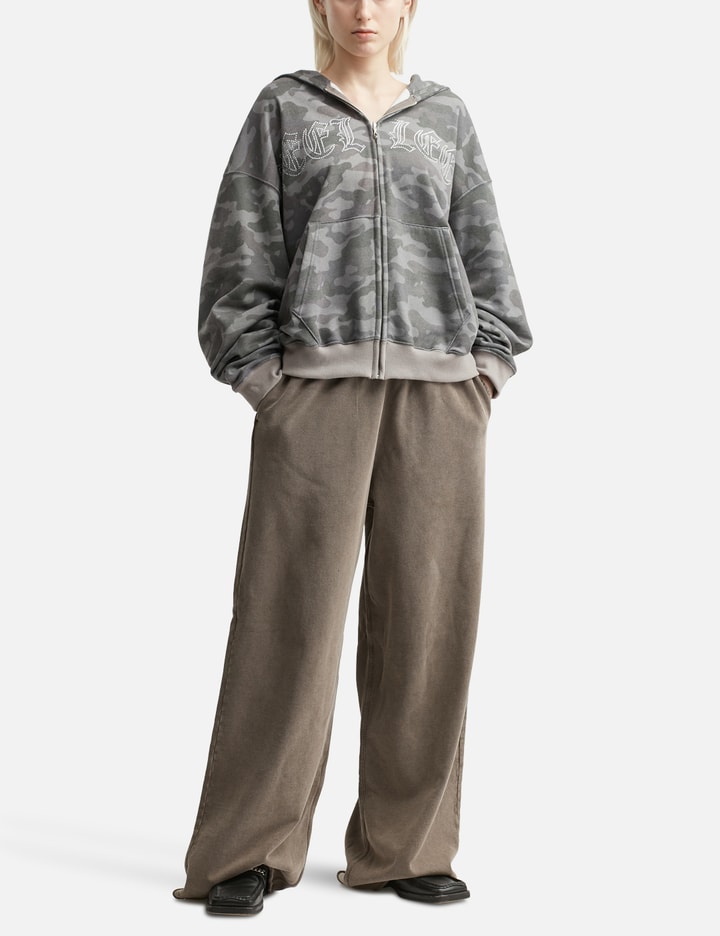 Studded Zip-up Hoodie Oversized Camo Placeholder Image