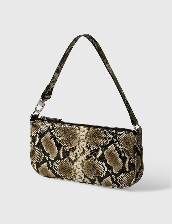 BY FAR Beige and Black Snake Rachel Bag By Far