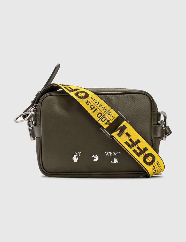 OFF-WHITE: Off White nylon bag with logoed bands - White