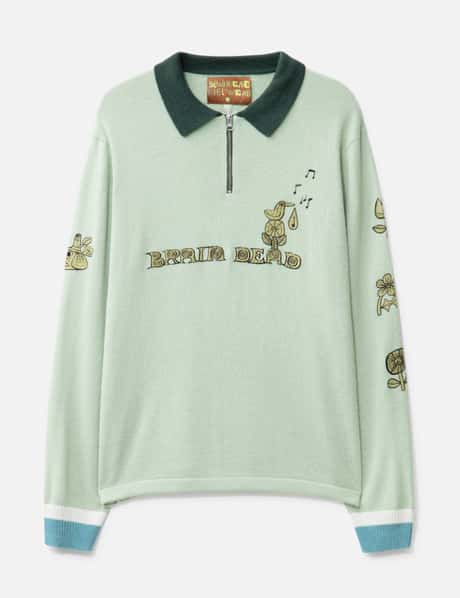 Brain Dead LEX HALF ZIP SWEATER