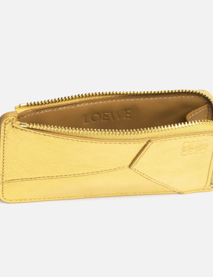 Shop Loewe Puzzle Coin Cardholder In Gold
