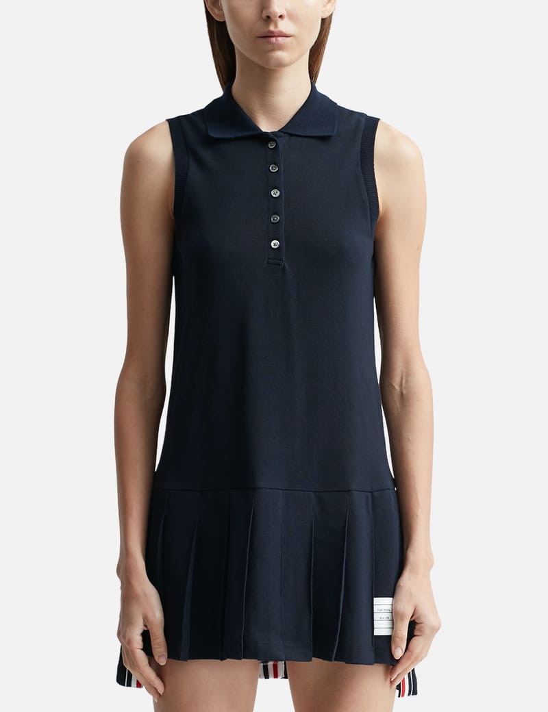 Black Comme Des Garçons pleat-detail sleeveless midi dress