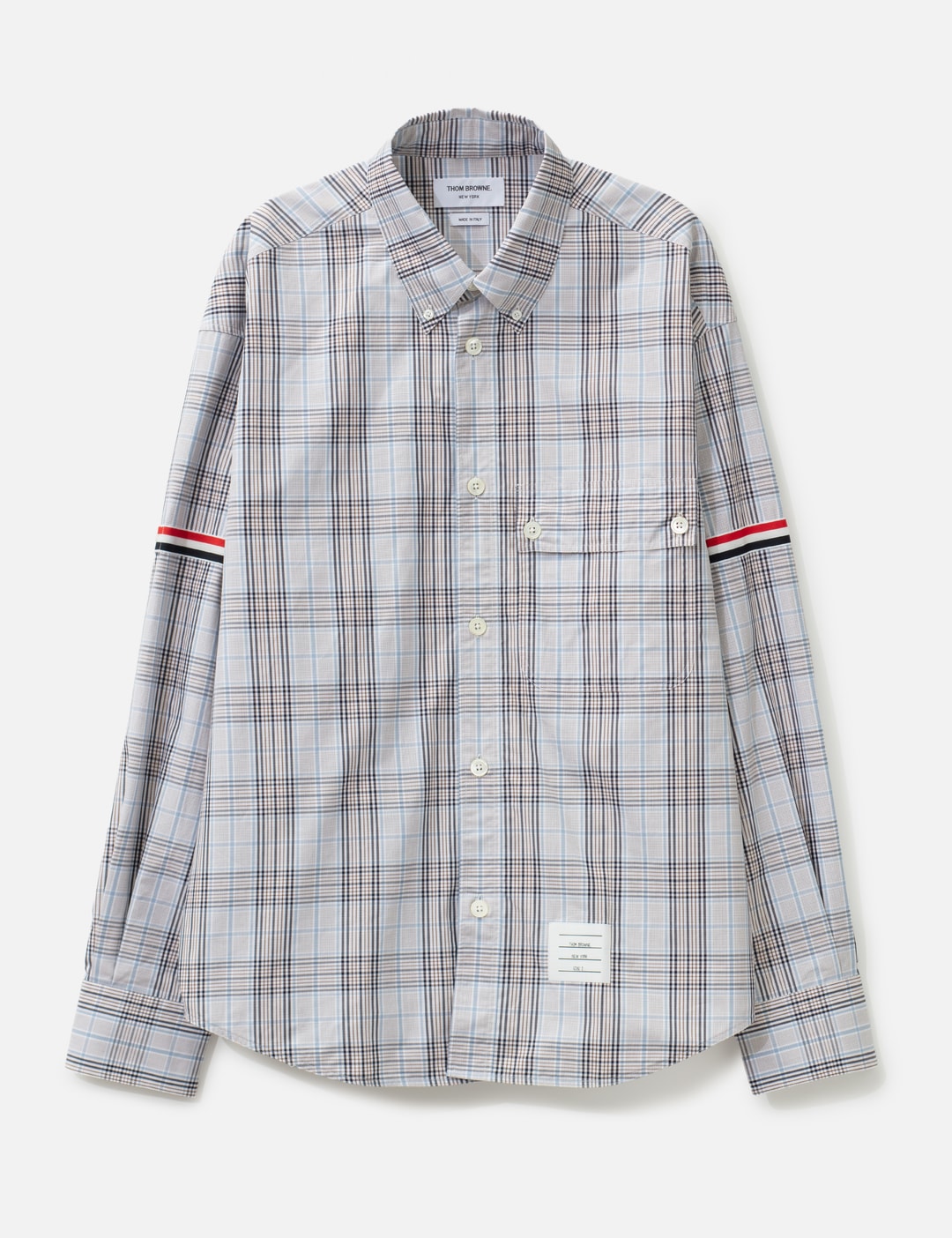 Plaid Check Poplin Armband Oversized Shirt