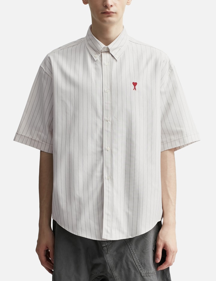 Shop Ami Alexandre Mattiussi Boxy Fit Short Sleeved Shirt In White