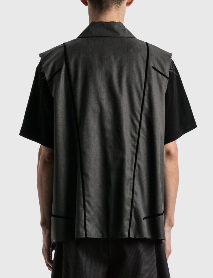 Velvet-curved Sleeveless Blazer Placeholder Image