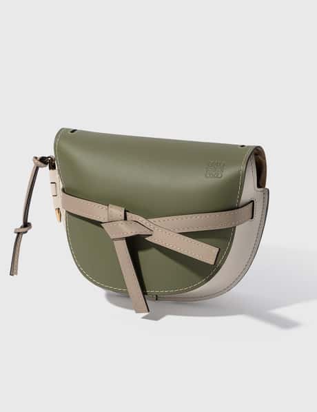 Loewe Gate Bucket Bag Grained Calfskin In Green