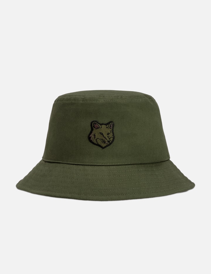 Maison Kitsuné Fox Head Patch Bucket Hat In Green