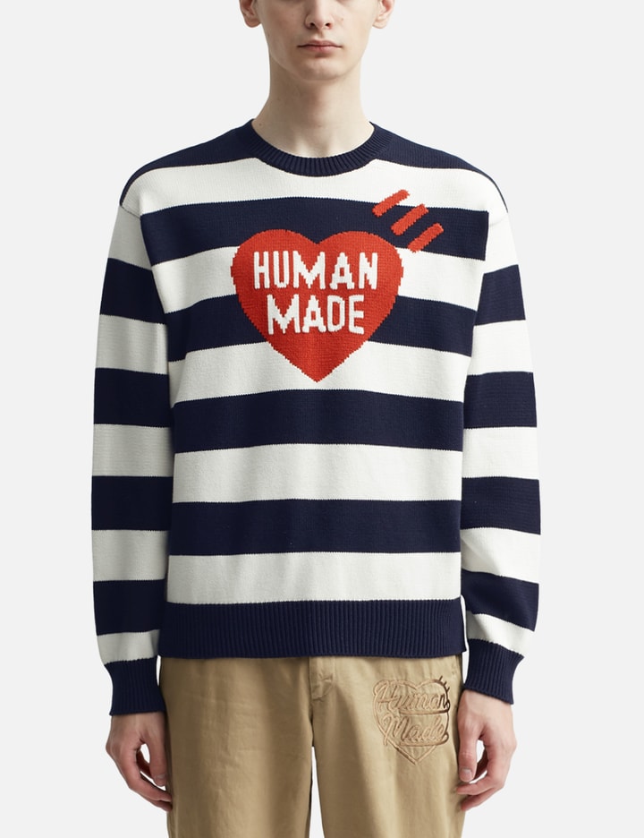 STRIPED HEART KNIT SWEATER Placeholder Image