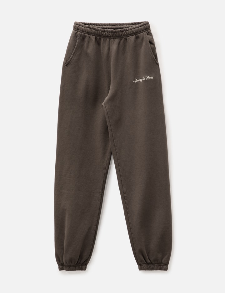 Sporty &amp; Rich Syracuse Embroidered Sweatpant In Brown
