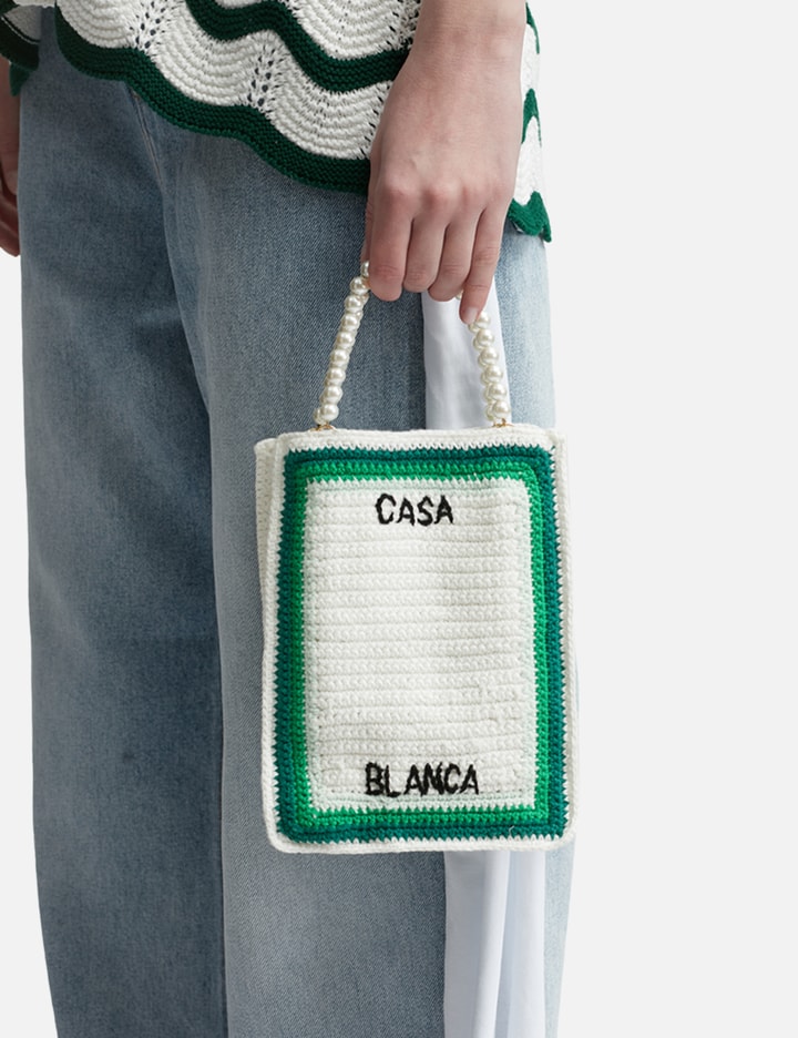 Shop Casablanca Cotton Mini Crochet Bag In White