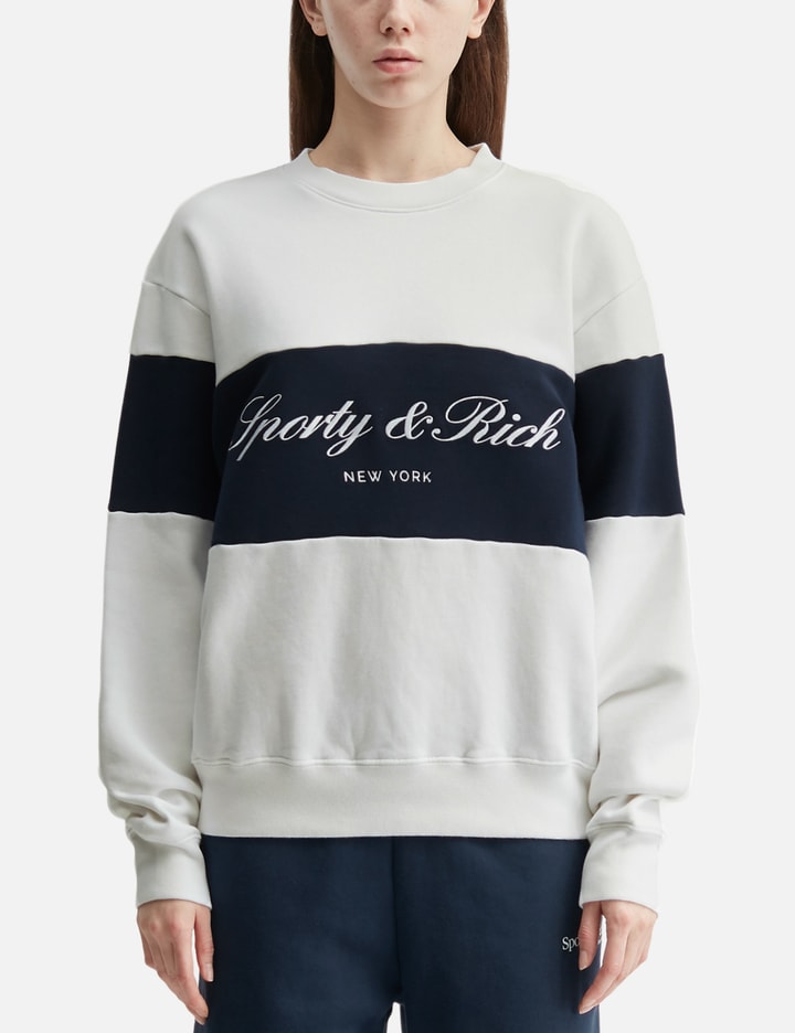 Sporty & Rich Signature Logo Block Crewneck