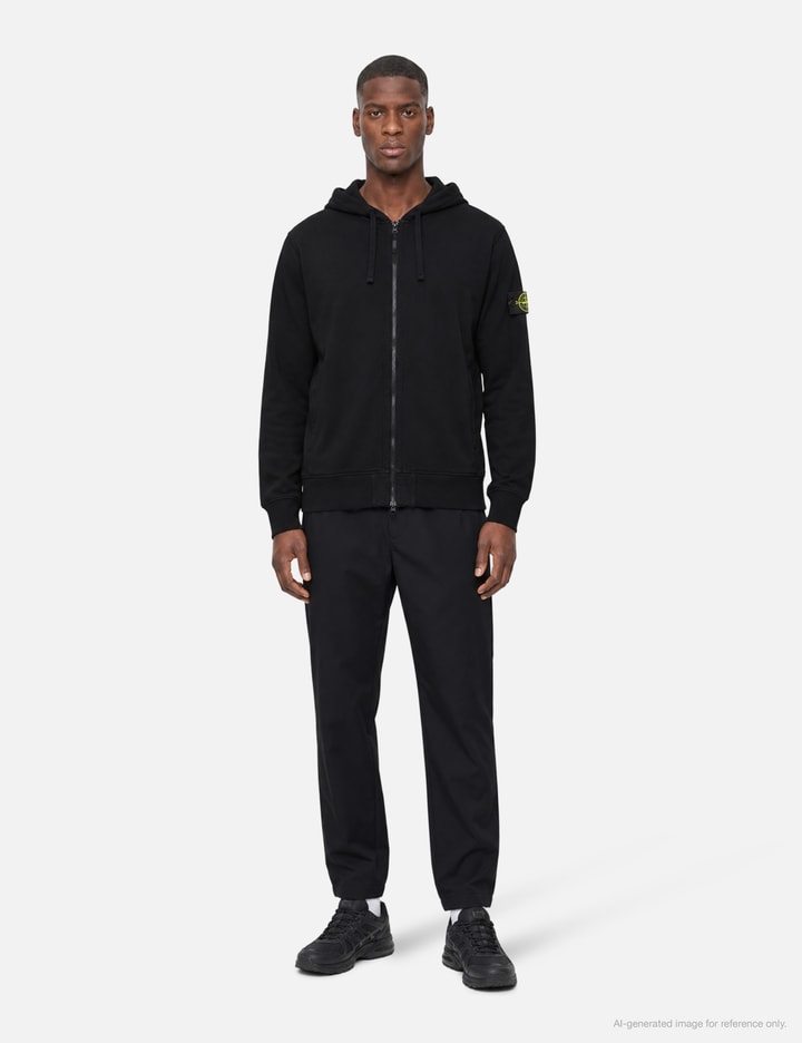 Stone Island Organic Cotton Fleece Zip-Up Hooded Sweatshirt