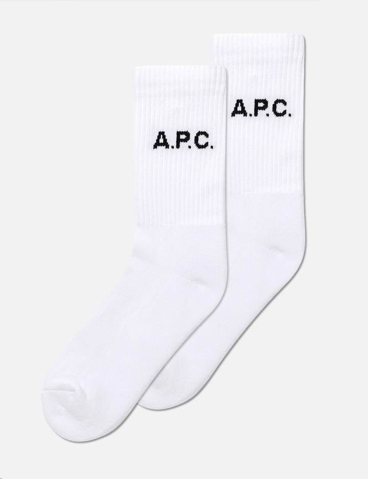 Apc Sky H Logo Socks In White