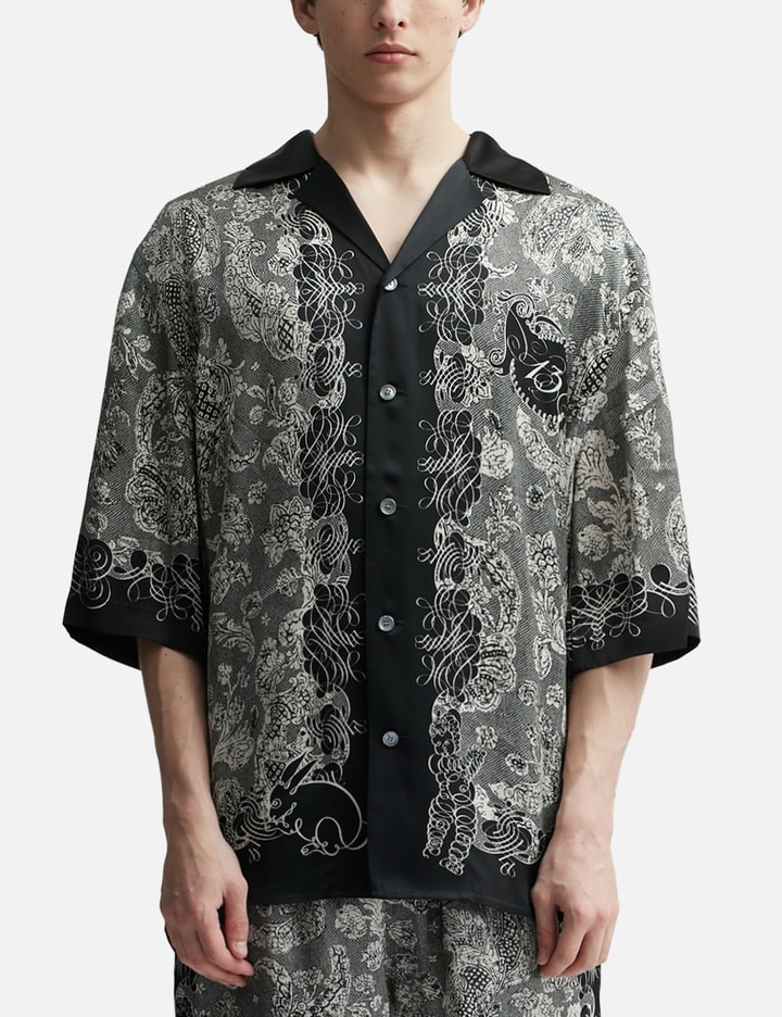 Shop Acne Studios Print Button-up Shirt In Black