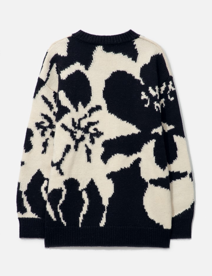 Native Oversized Floral Intarsia Crew Knit Sweater Placeholder Image