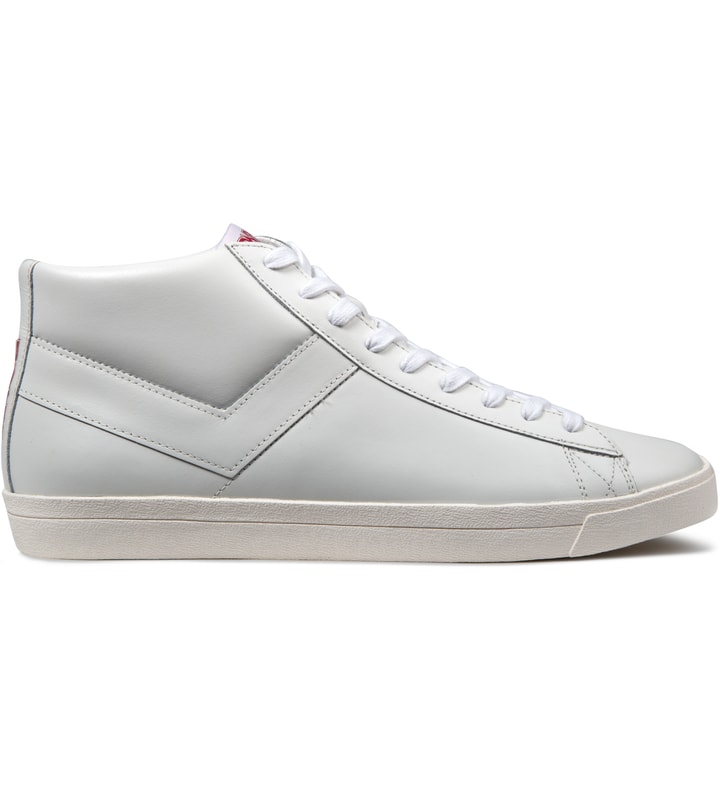 White/White Perf Topstar Hi Leather Sneakers Placeholder Image