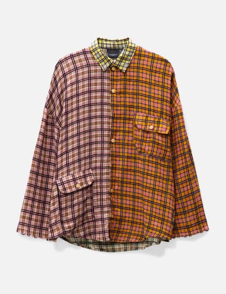 FRIED RICE Unisex Patchwork Check Shirt