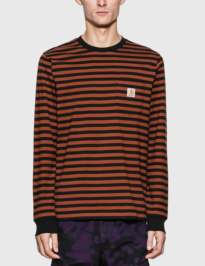 Long Sleeve Parker Stripe Pocket T-Shirt Placeholder Image