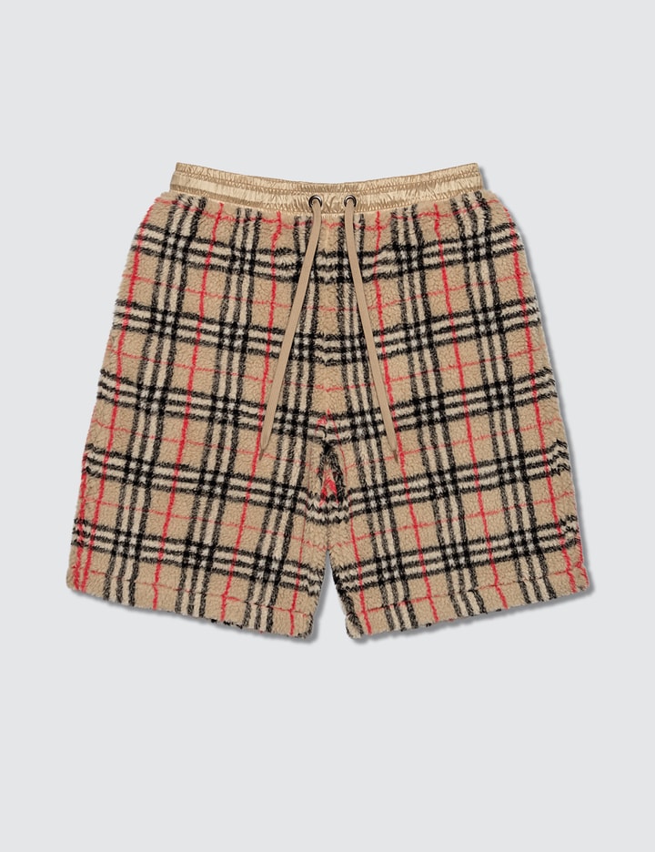 Vintage Check Faux Shearling Drawcord Shorts Placeholder Image
