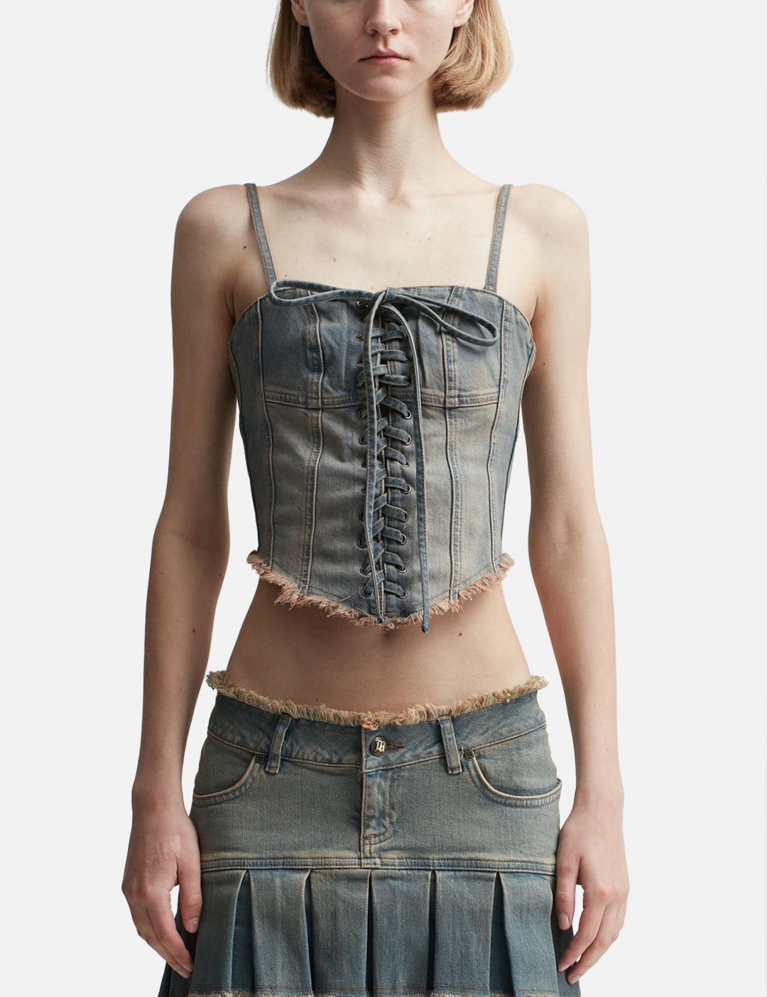 Sunset Wash Lara Laced Denim Corset view 6