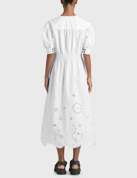 Ganni - Broderie Anglaise Midi Dress | HBX Ganni - Broderie Anglaise Midi Dress | HBX