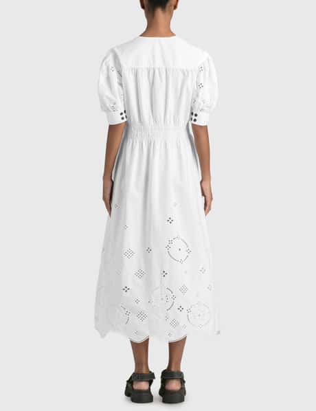 Ganni - Broderie Anglaise Midi Dress | HBX