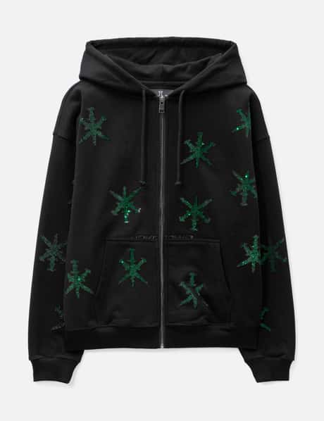 UNKNOWN Black / Green Dagger Embroidery Hoodie