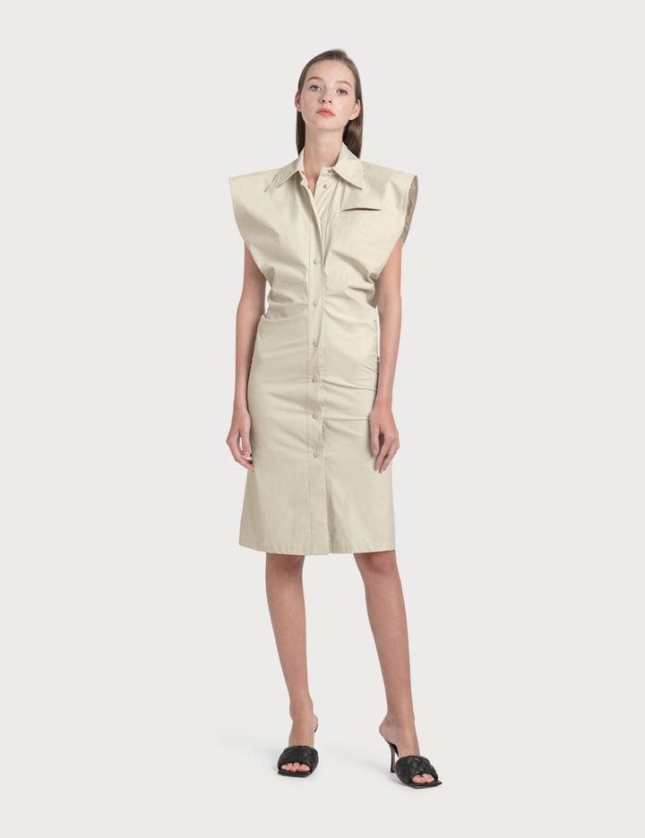 bottega shirt dress Cotton canvas shirt dress in green - Bottega Veneta