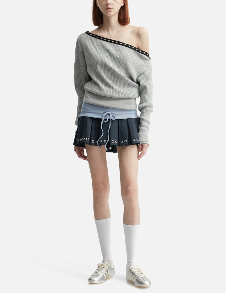 Asymmetric Eyelet Knit Top Placeholder Image